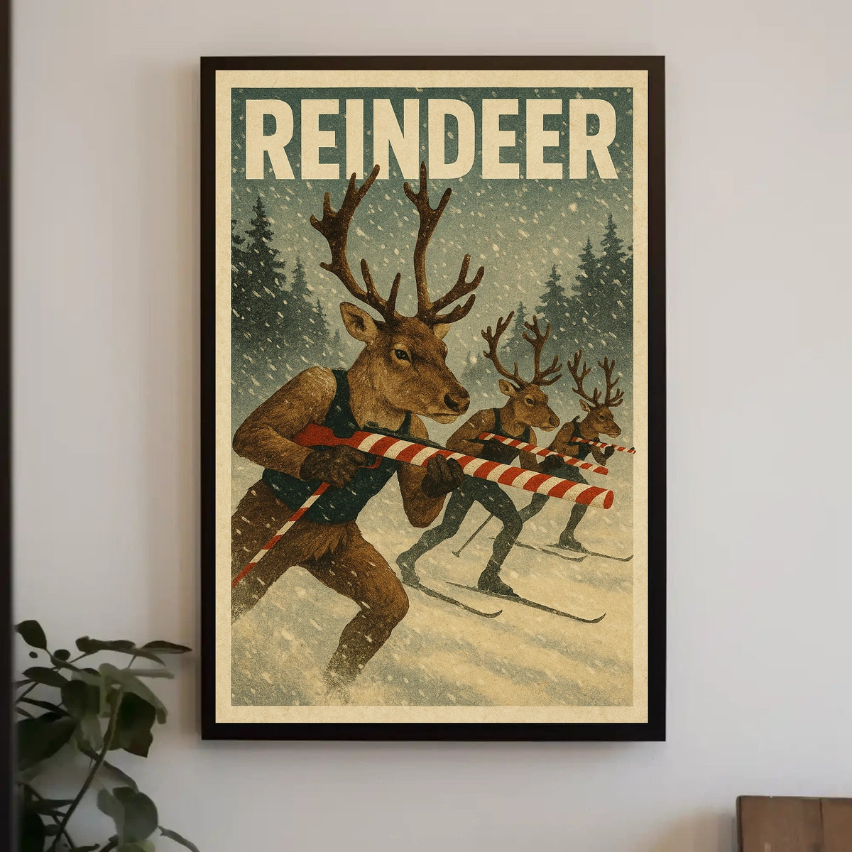 Reindeer Ski Team Poster