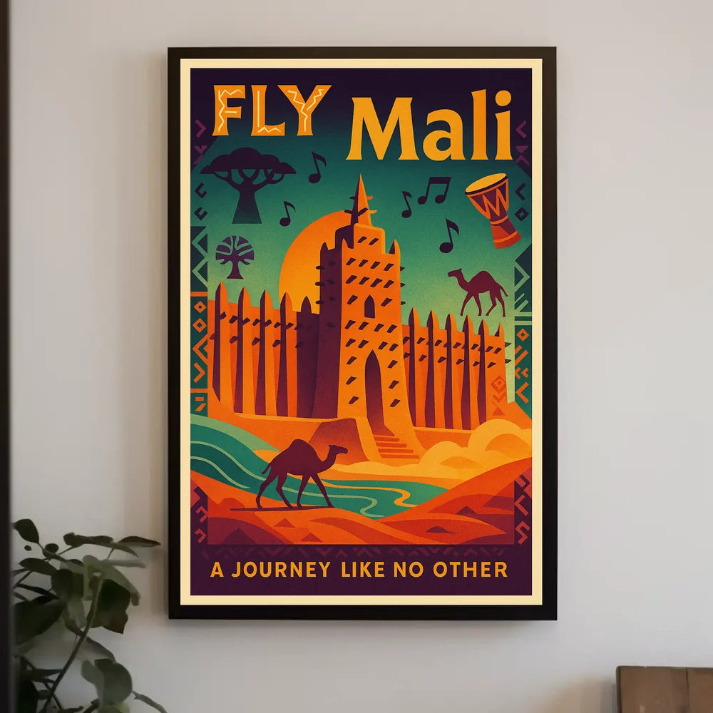 Explore Exotic Mali with Retro Adventure Travel Poster PosterGoat