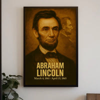 Abraham Lincoln Vintage Analog Film Aesthetic Poster Presidential Portrait Wall Art Historical Freedom Print