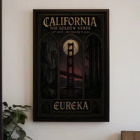 California Golden Gate Bridge Vintage Cultural Heritage Poster