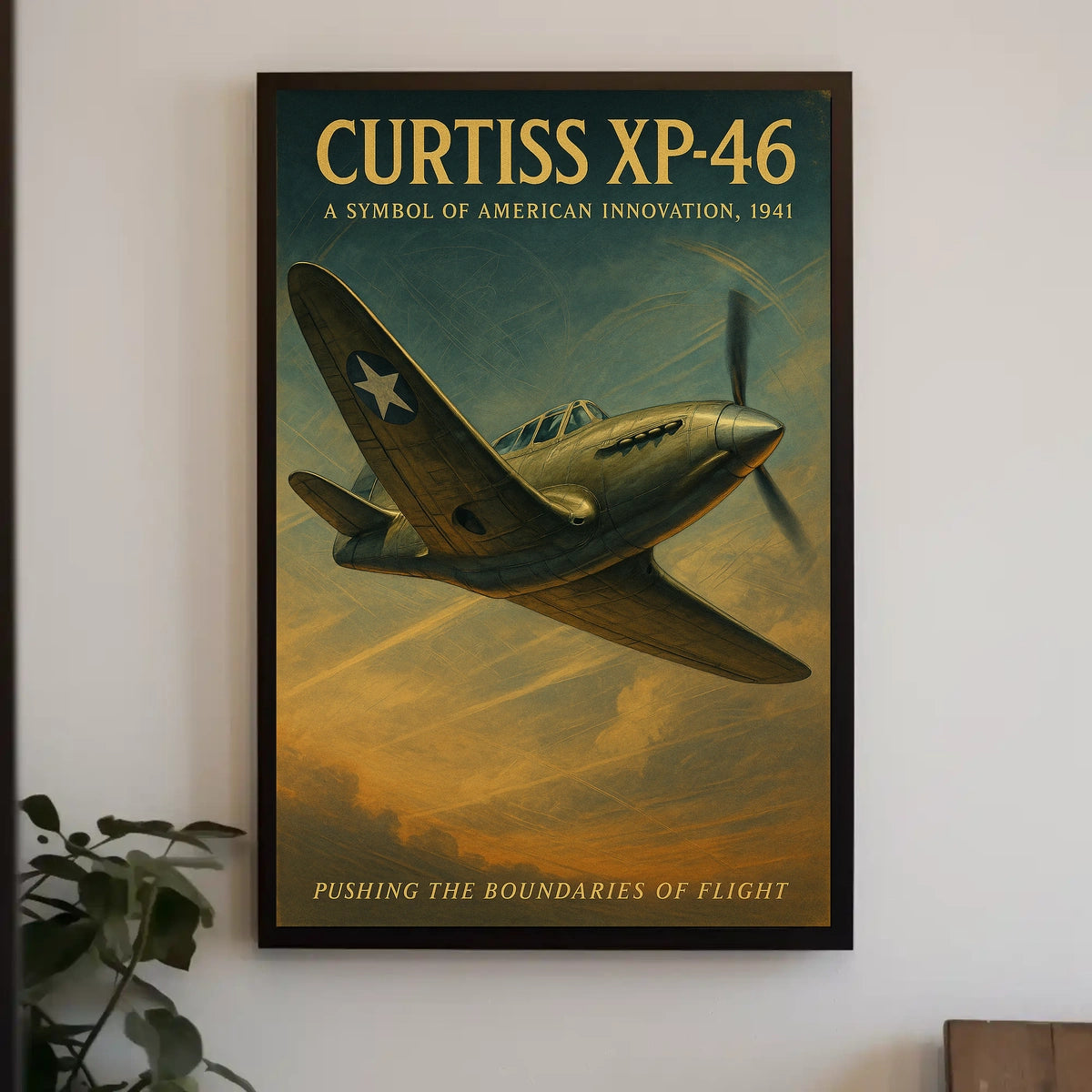 Curtiss XP-46 Vintage WWII Aviation Poster