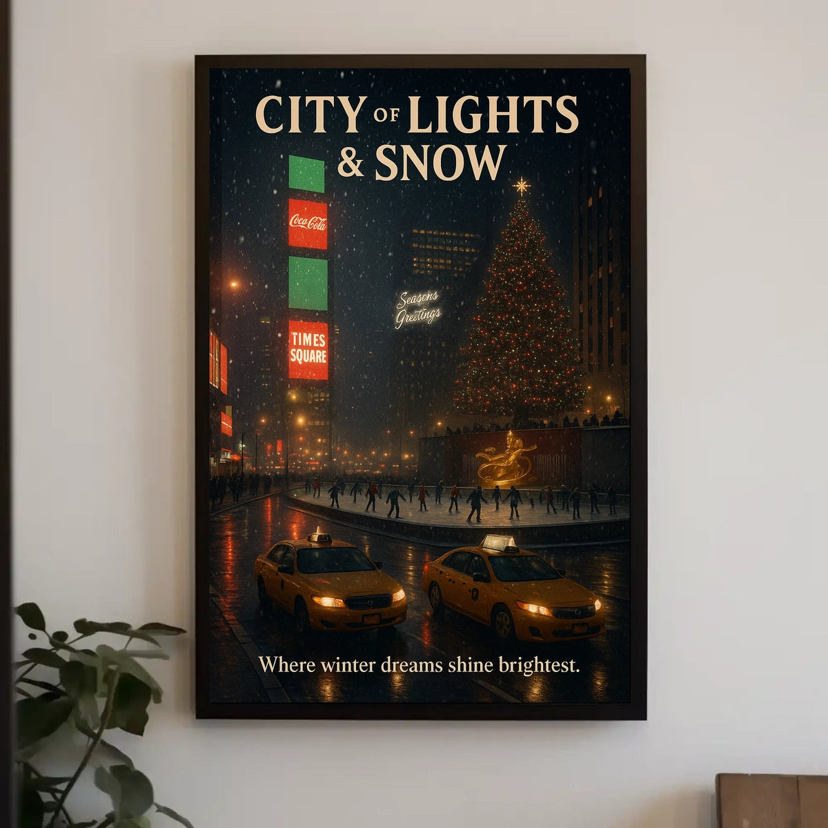 City Of Lights Snow Poster