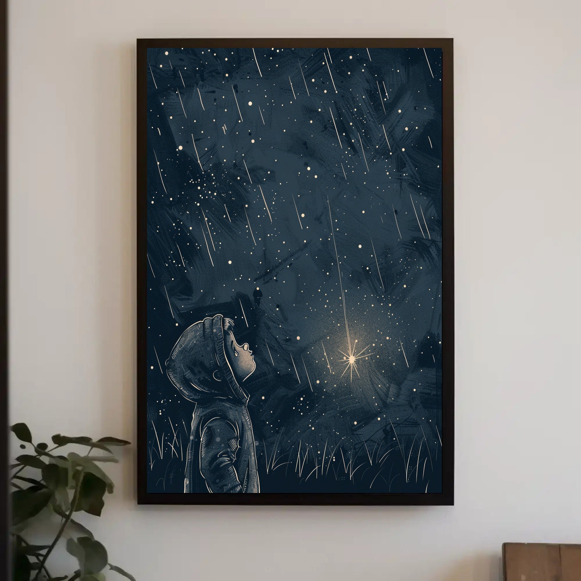 Starlit Dreams: Whimsical Night Sky Fantasy Poster PosterGoat