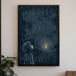 Starlit Dreams: Whimsical Night Sky Fantasy Poster PosterGoat