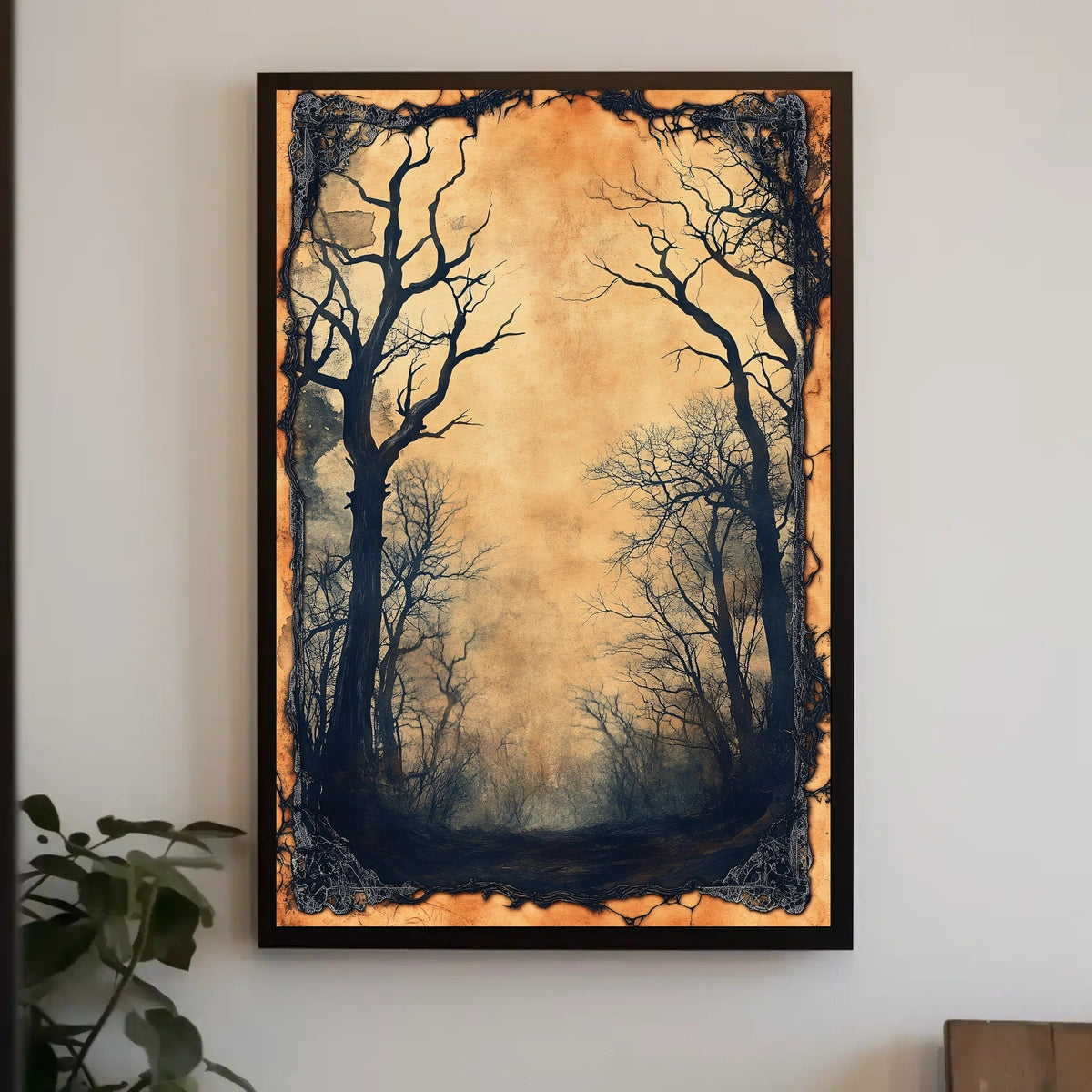 Haunting Gothic Forest Scene Art Print - Artistic Poster