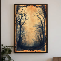 Haunting Gothic Forest Scene Art Print - Artistic Poster
