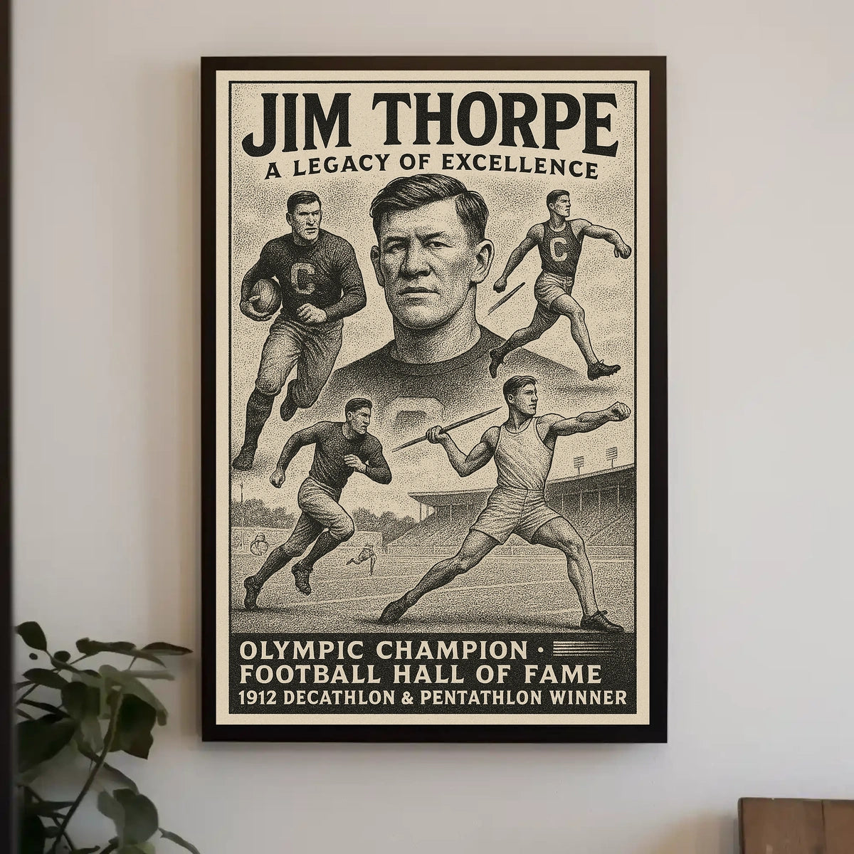 Jim Thorpe Legendary Athlete Poster