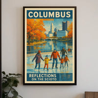 Columbus Reflections On The Scioto Poster