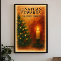 Warm Christmas Setting, Ornaments and Candle Art Poster