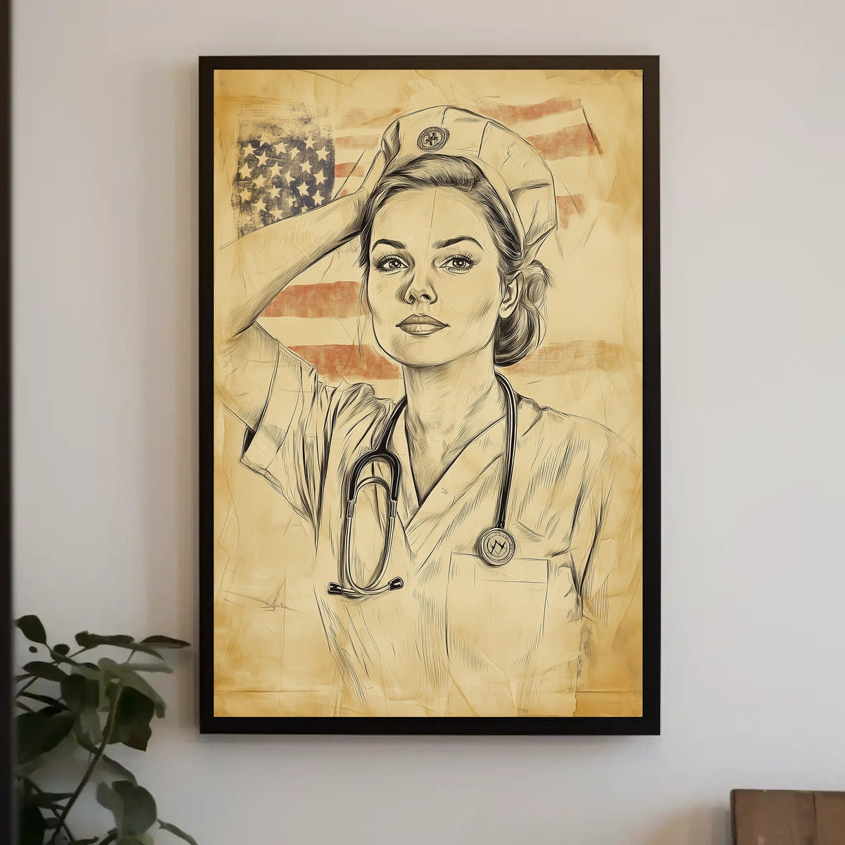 sketch of a nurse Poster