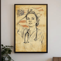 sketch of a nurse Poster