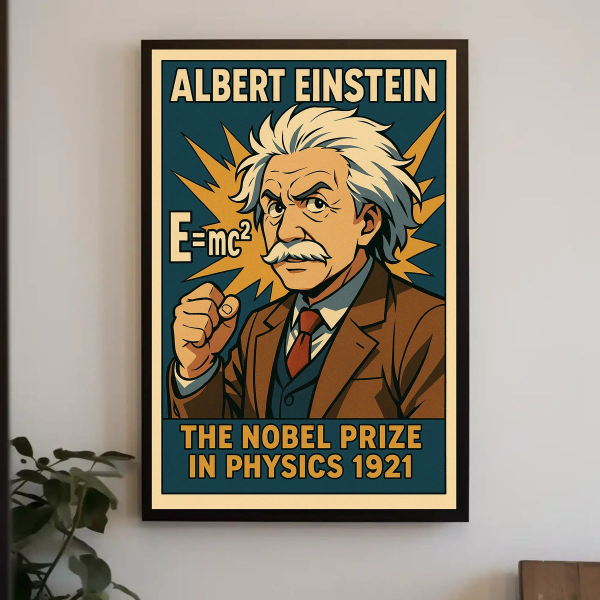 Einstein Portrait Vintage Nobel Science Poster