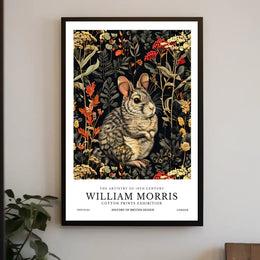 Chinchilla in Arts and Crafts Nature Artistic Poster