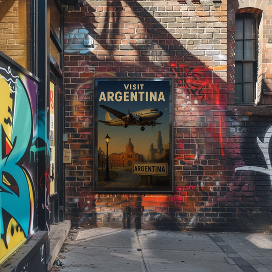 Visit Argentina City At Dusk Tango Travel Poster