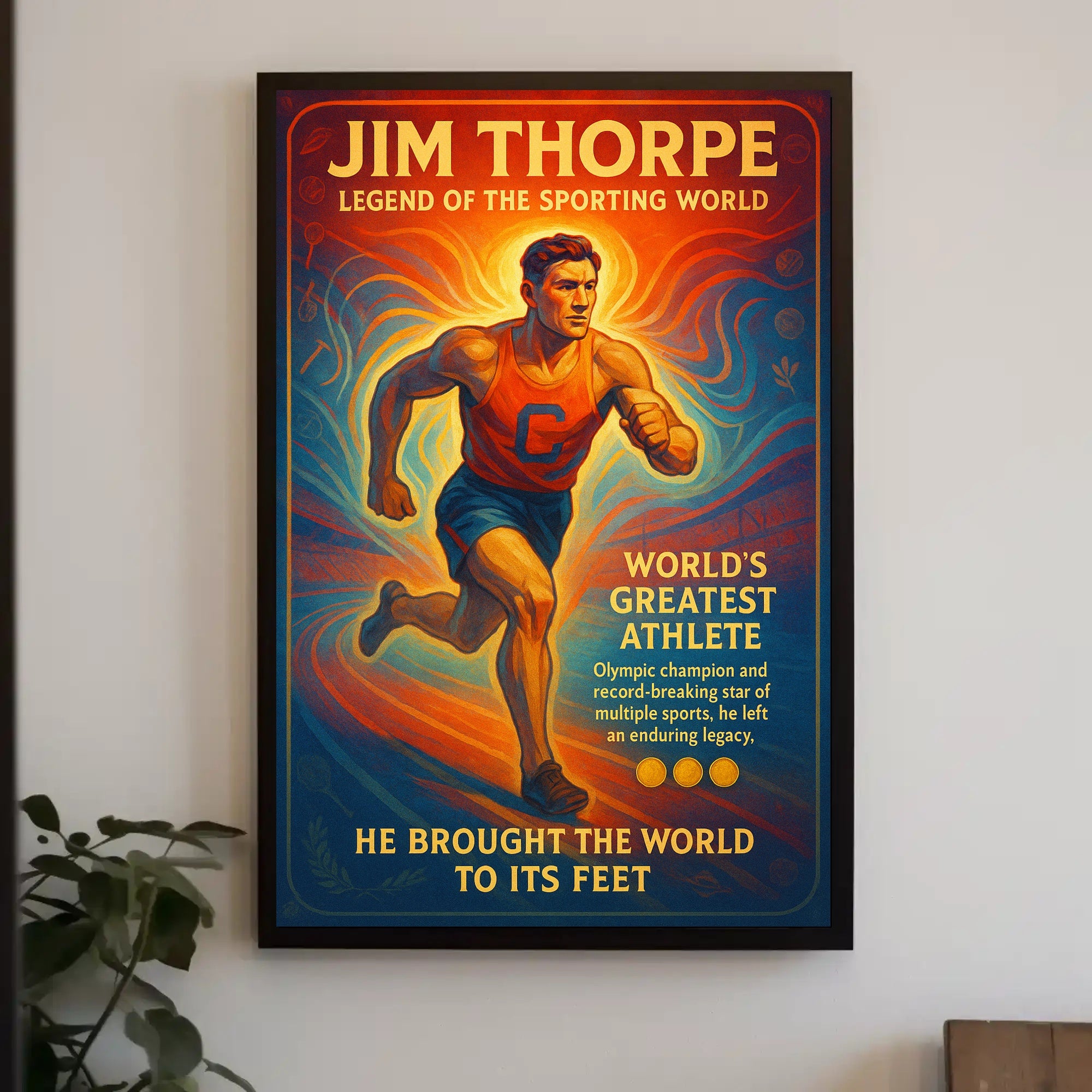 Jim Thorpe Vintage Tribute Sports Poster