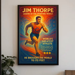 Jim Thorpe Vintage Tribute Sports Poster