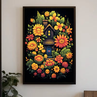 Whimsical Floral Cottage Poster