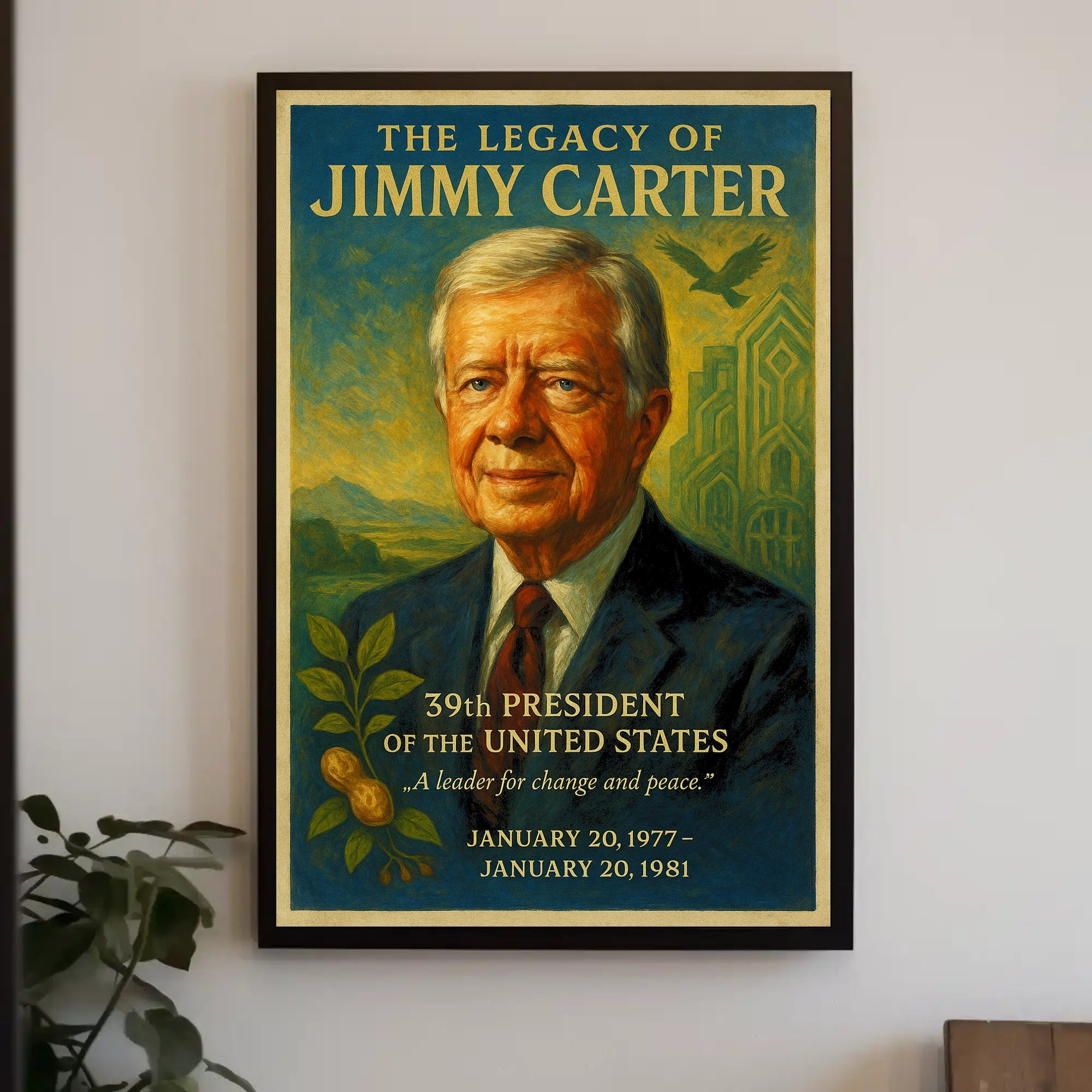 Jimmy Carter 39th President Wall Art Print PosterGoat
