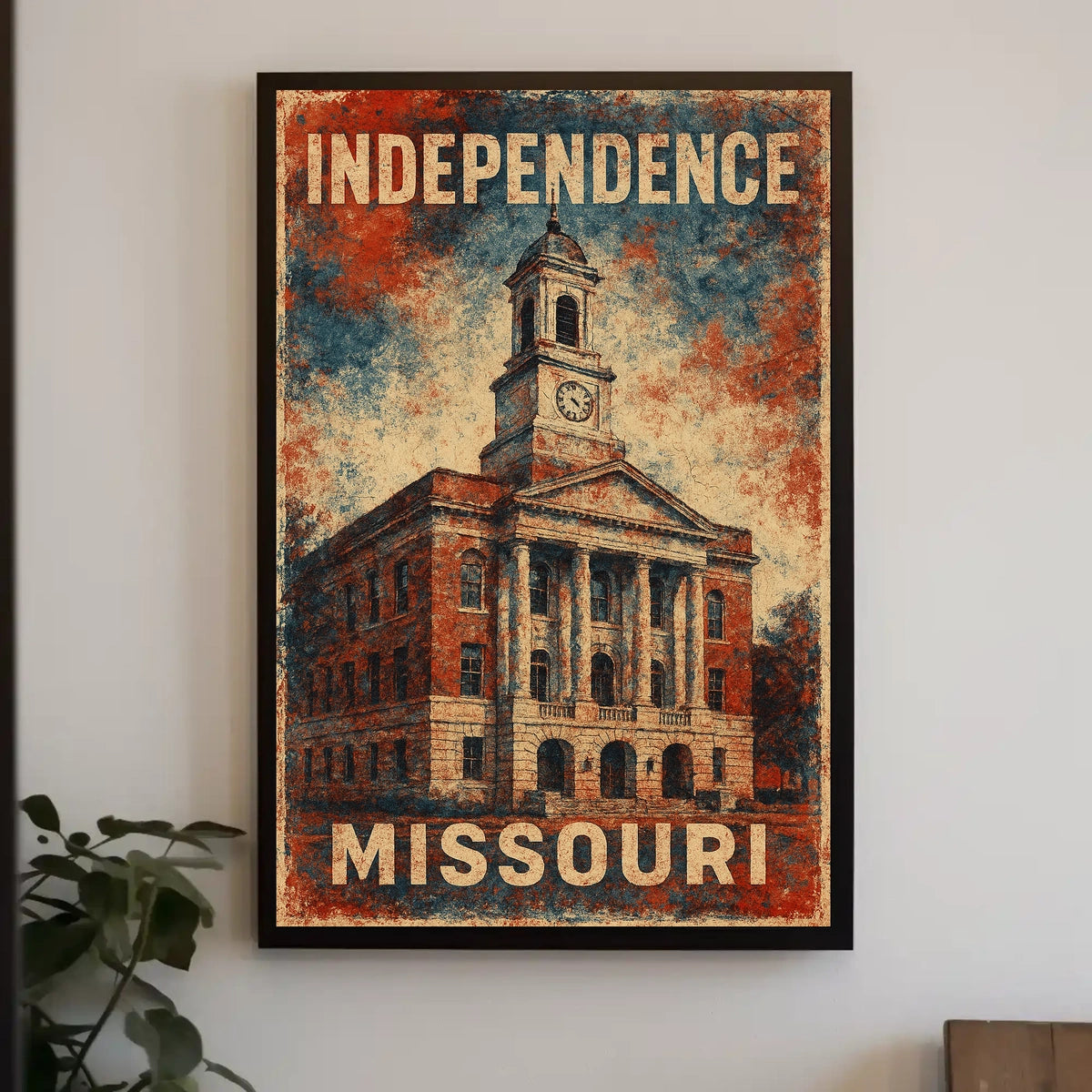 Independence Missouri Patriotic Courthouse Vintage Poster