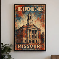 Independence Missouri Patriotic Courthouse Vintage Poster