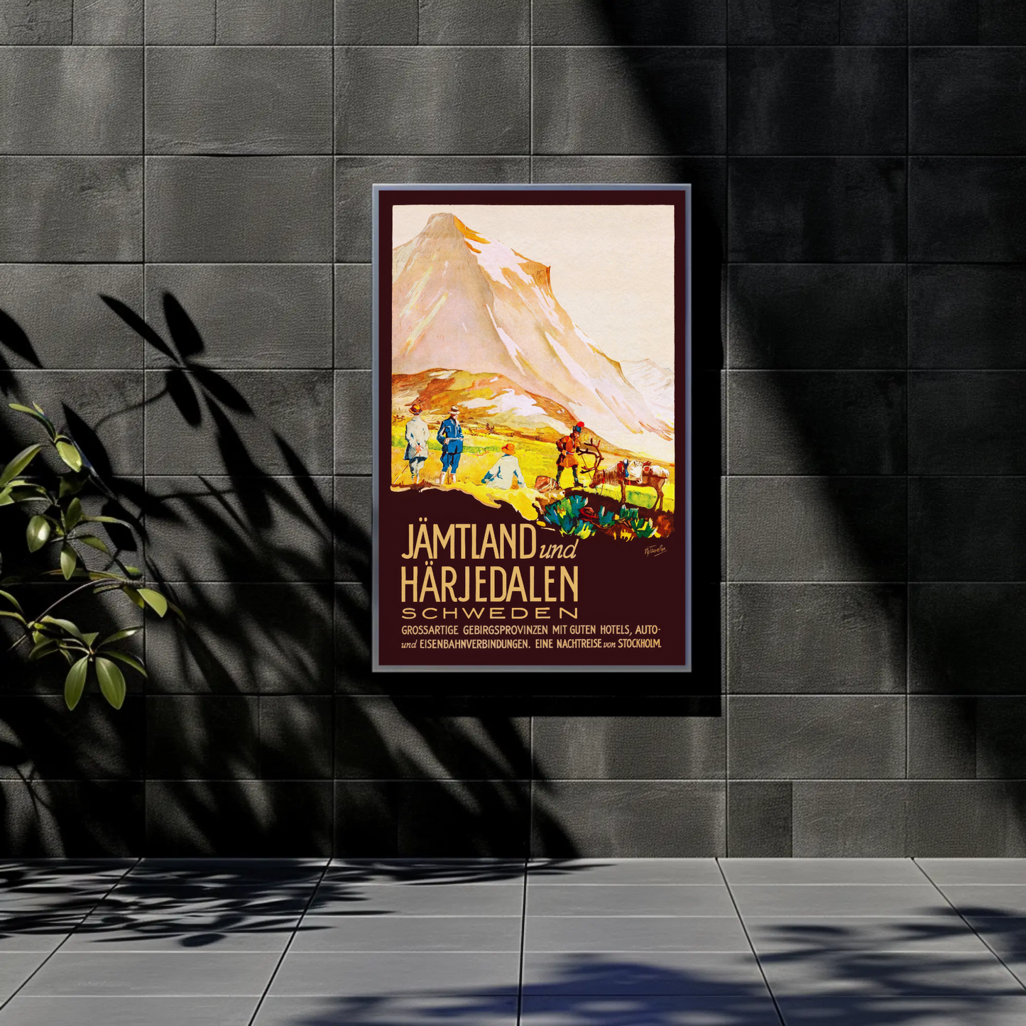 Jämtland Härjedalen Swedish Mountain Landscape Vintage Travel Poster