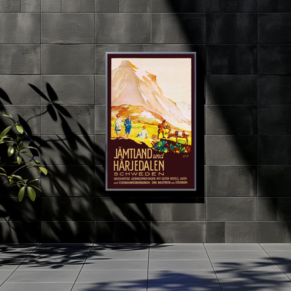 Jämtland Härjedalen Swedish Mountain Landscape Vintage Travel Poster
