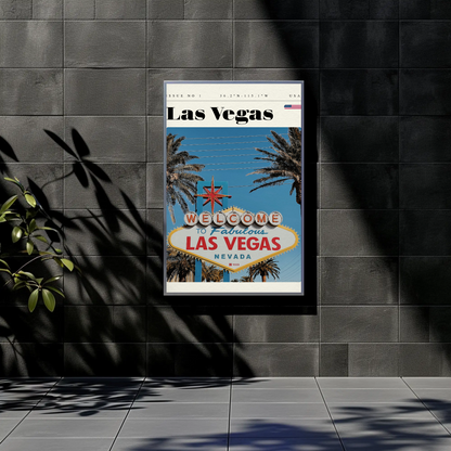 Vintage Poster Las Vegas Sign Daytime
