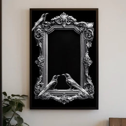 Baroque-Style Gothic Raven Art Print - Artistic Poster
