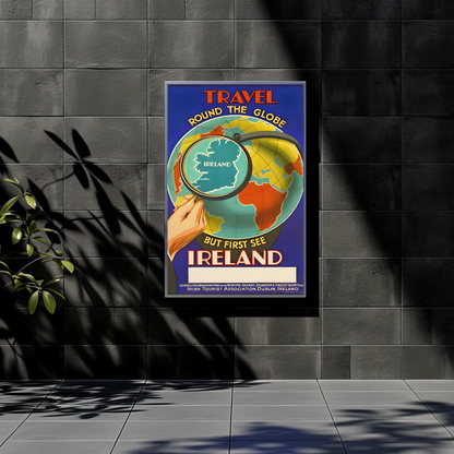 Vintage Poster - Travel Ireland Globe