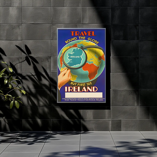 Vintage Poster - Travel Ireland Globe
