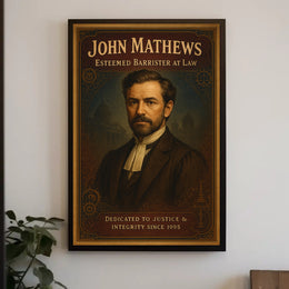 John Mathews Esteemed Barrister Poster