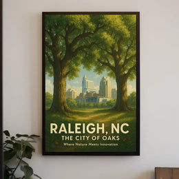 Raleigh, NC The City of Oaks Poster
