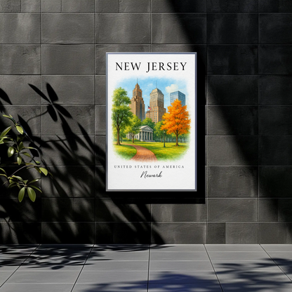 New Jersey, Newark Signature Series Vintage Travel Poster