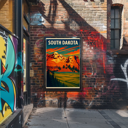 South Dakota Mount Rushmore National Monument Travel Poster