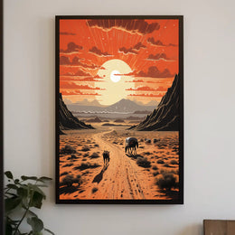 Desert Adventure in Vintage Western Travel Poster