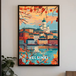 Helsinki Autumn Cityscape: Urban or Cityscape Poster