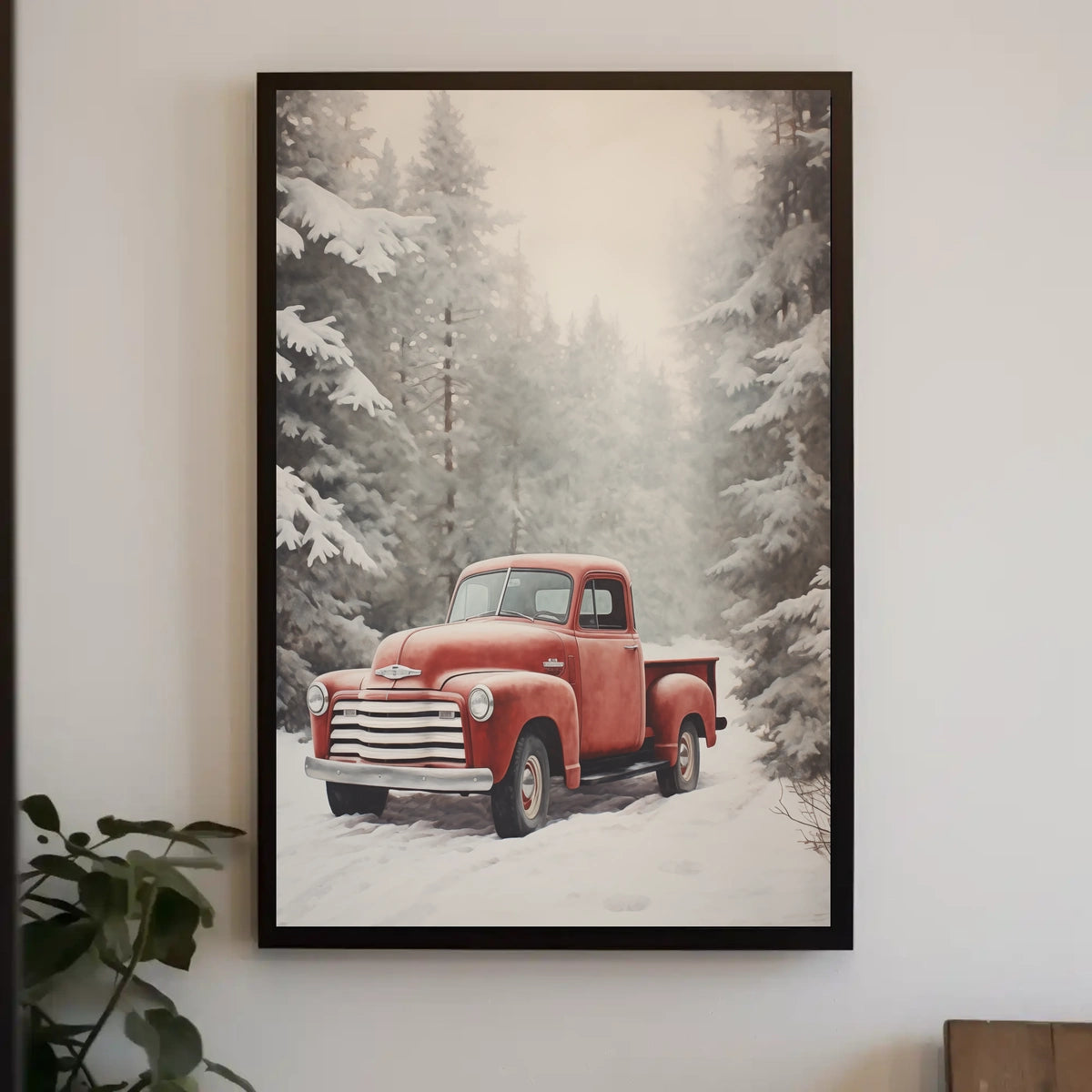 Vintage Winter Truck Vintage Poster