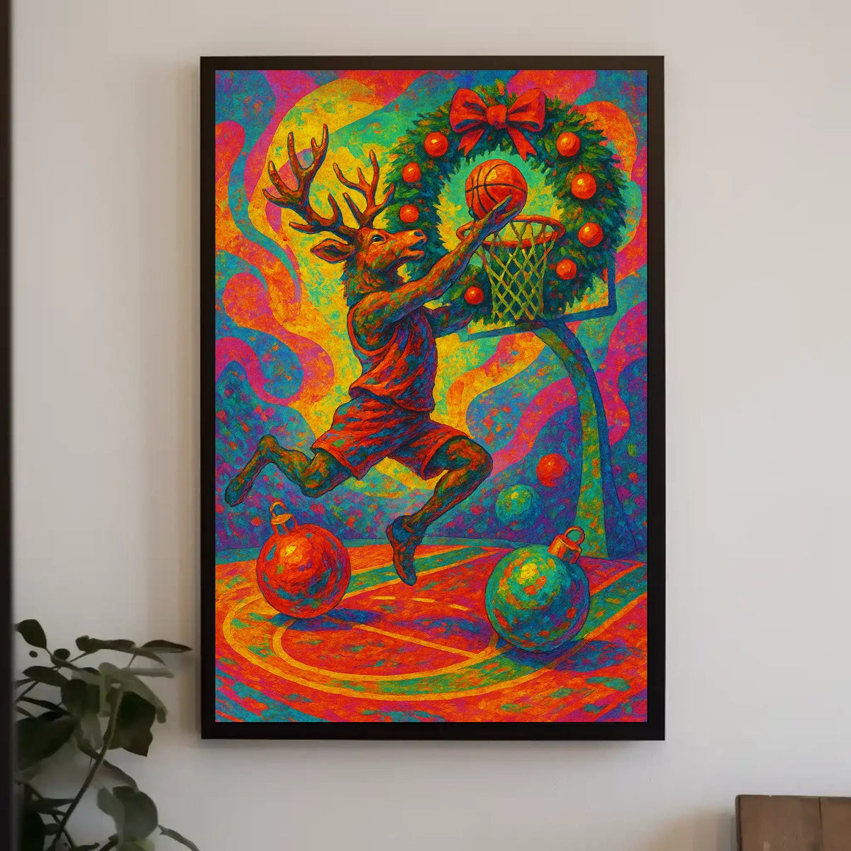 Festive Reindeer Dunk Poster