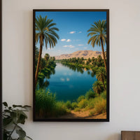 Serene Riverside Oasis Poster