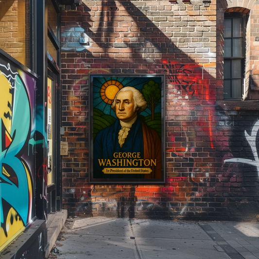 George Washington First President Portrait Travel Poster