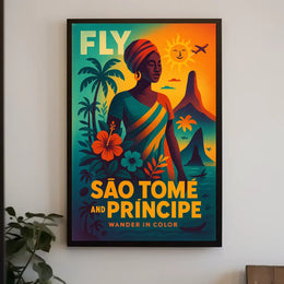 São Tomé and Príncipe Travel Poster Vibrant Island Escape PosterGoat