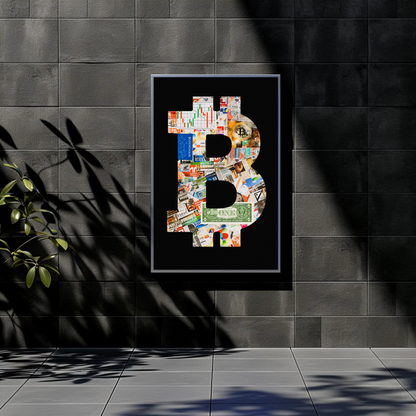 Vintage Poster Bitcoin Collage Art