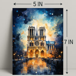 Notre-Dame De Paris A Nighttime Poster