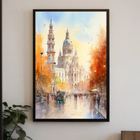 Grand Historic European Building in Urban Live Scene Poster