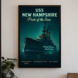 USS New Hampshire Pride of the Seas Poster for Navy History