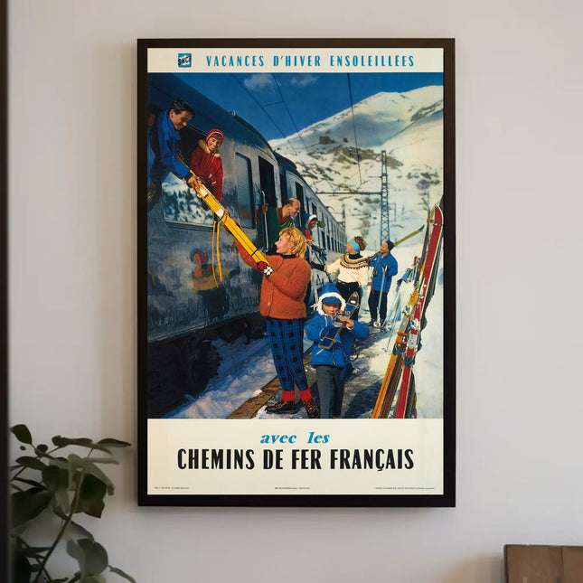 Vintage Winter Getaway in France Travel Poster