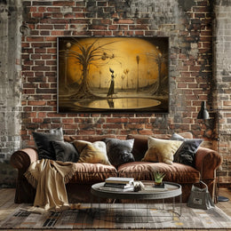 Surreal Dreamscape with Ethereal Figure: Fantasy Poster