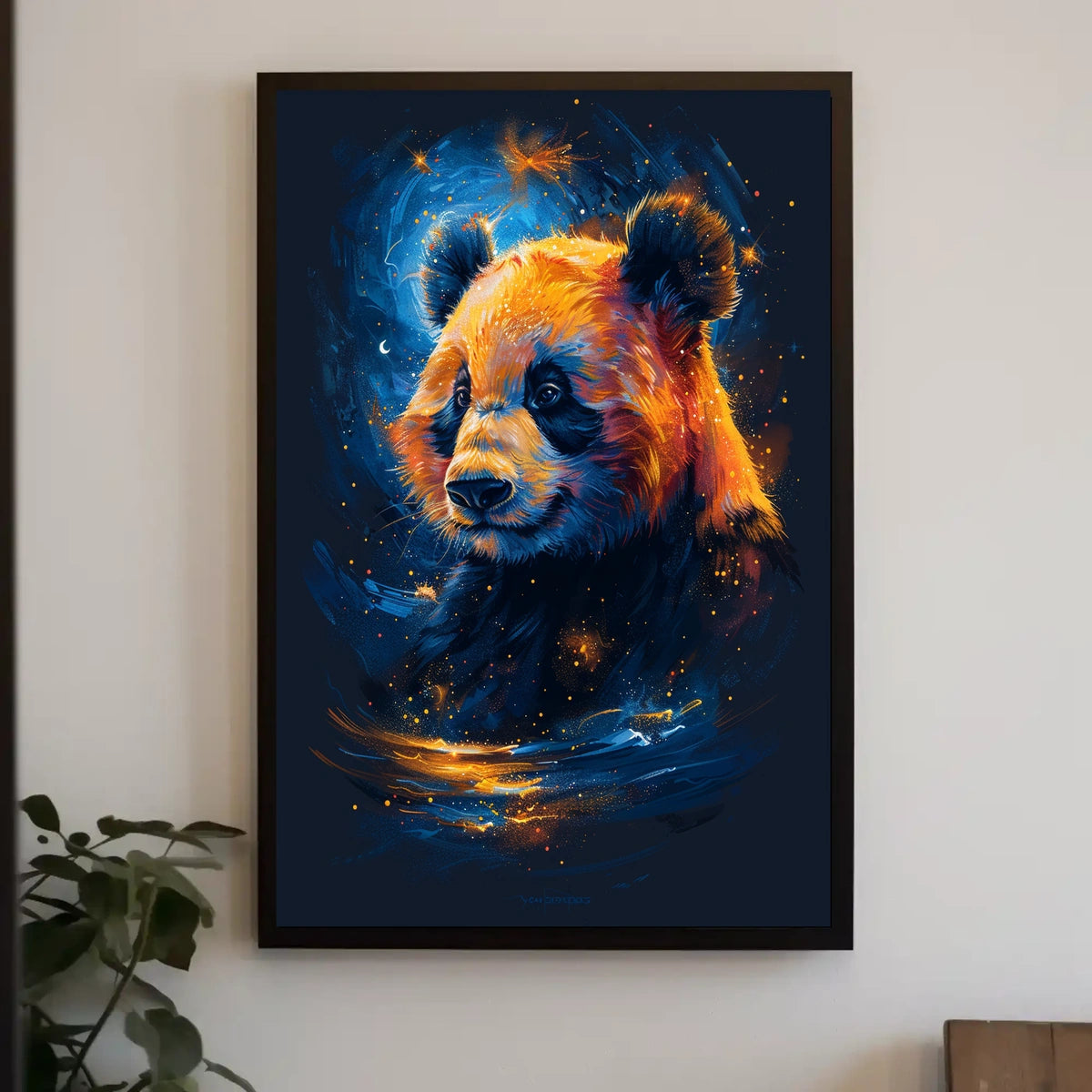 Stylized Cosmic Panda Illustration Animal Poster