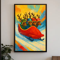 Reindeer Bobsled Adventure Poster