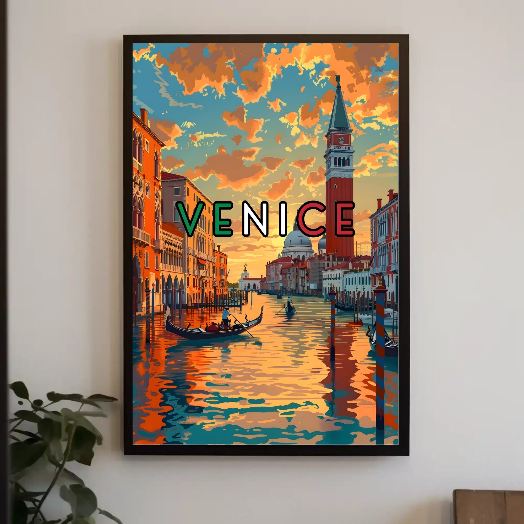 Venice Gondolas and Canals Travel Poster